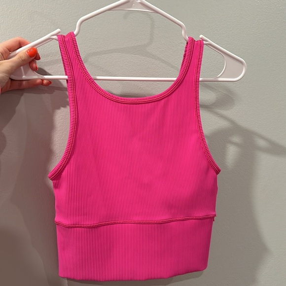 Lululemon Power Pivot Tank *Ribbed Color: Sonic Pink Size 4 - Picture 4 of 5